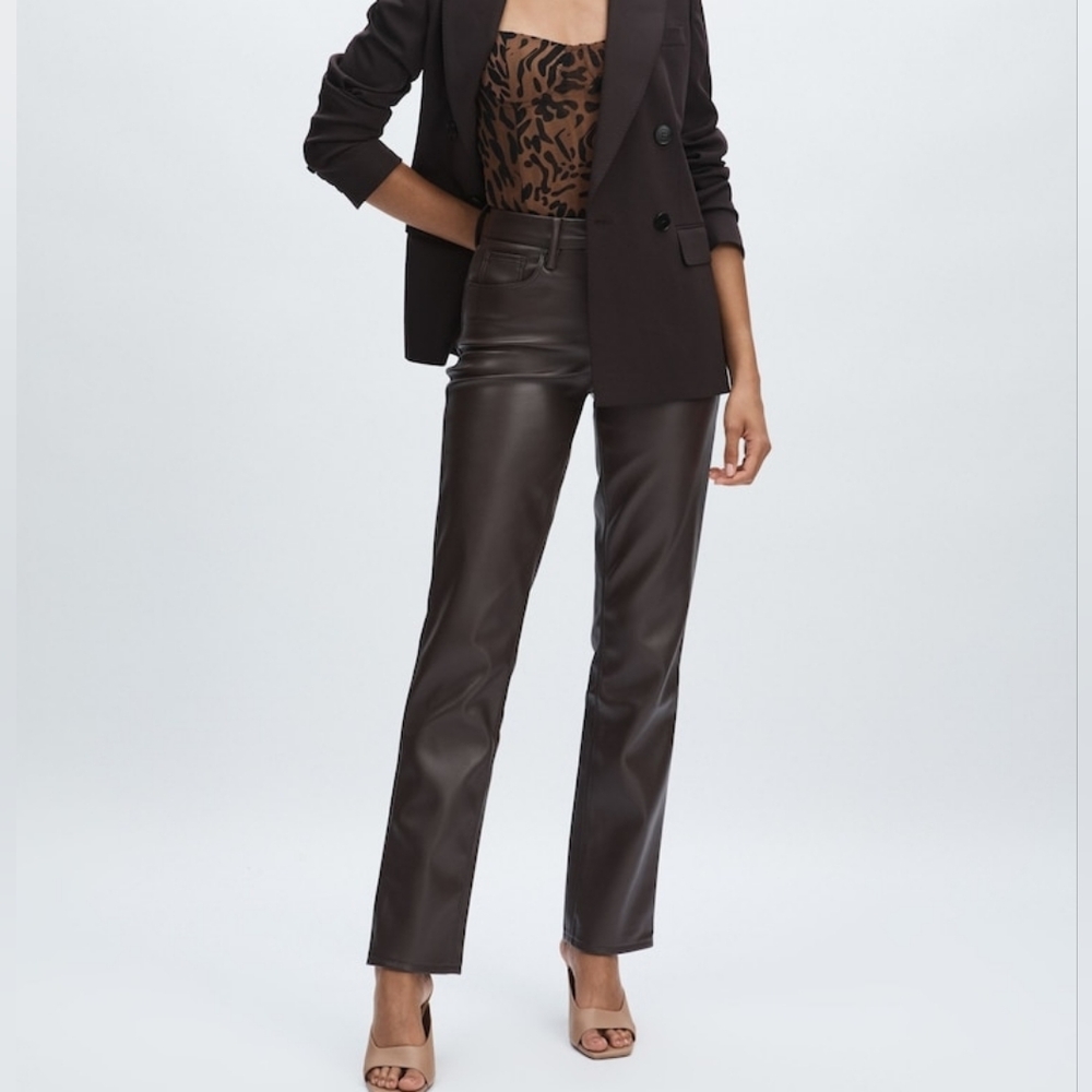 $198 Good American Good Icon Better Than Leather Pants - Picture 7 of 16